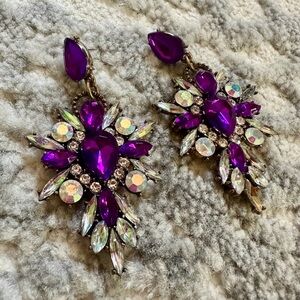 Vibrant Purple Statement Earrings
